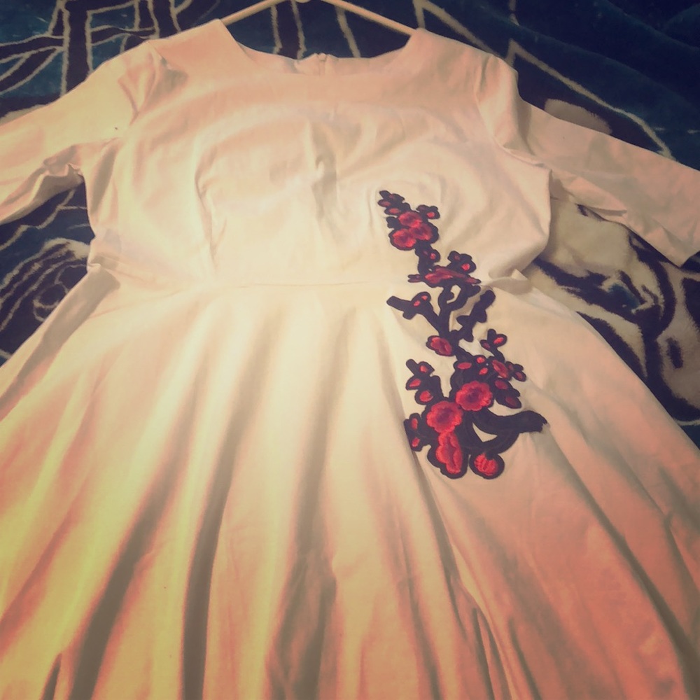White Flare Out dress